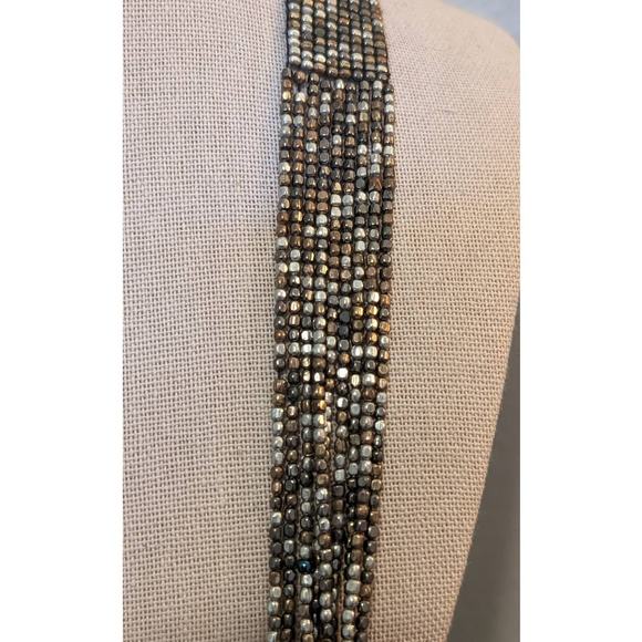 Spring Street Multi-Metallic Color Peyote Stitch Beaded Nine-Strand Necklace - Picture 7 of 8